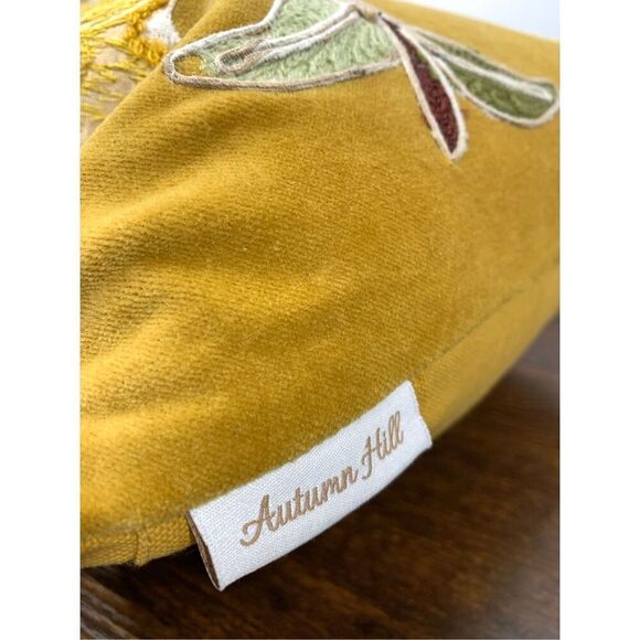 Autumn Hill Sunflower Pillow Velvet and embroidered 24x14" - Picture 5 of 8